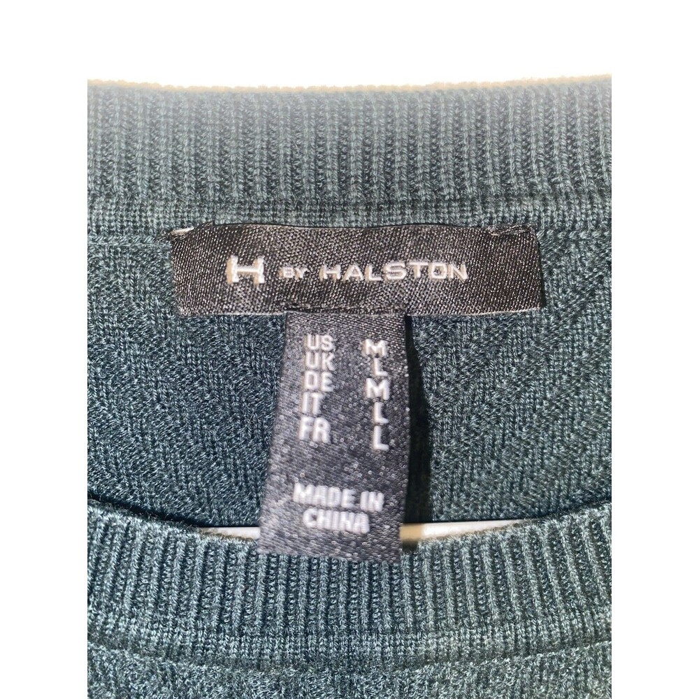 H By Halston Ladies Ribbed Sweater Dark Green Medium Excellent Pre Owned Cond.